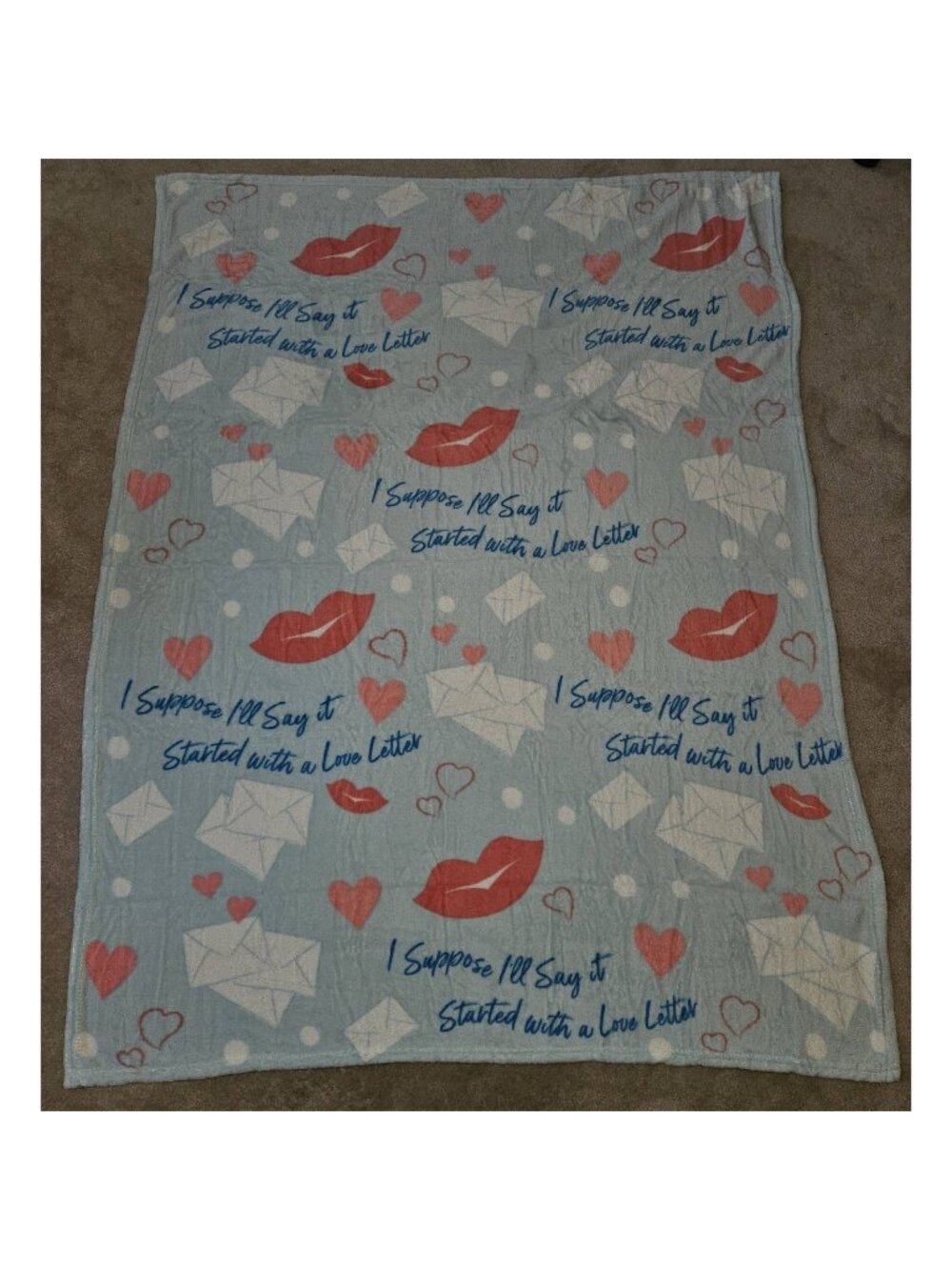 Netflix Jay Franco Fleece Blanket Throw 45x60 Blue To All Boys I've Loved Before